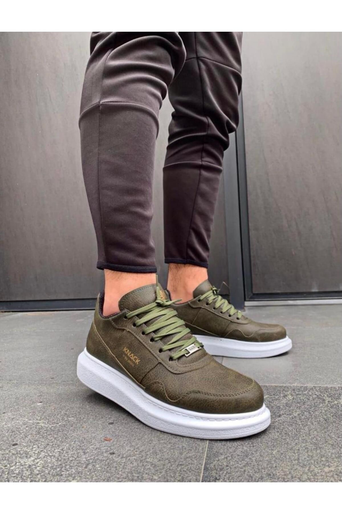 Byshoes Knack Yüksek Taban Günlük Ayakkabı 040 Haki