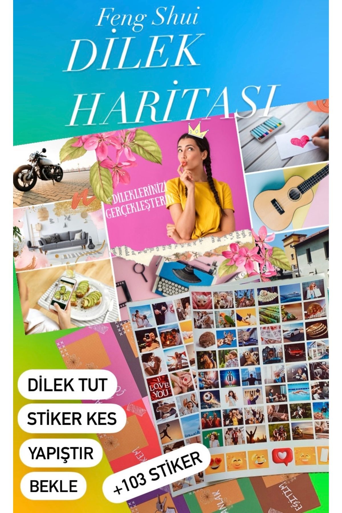 Magic Cat Dikek Harita Çıkartmalar stiker etiket sticer seti paket 103ad Waterproof Oyun Etkinlik