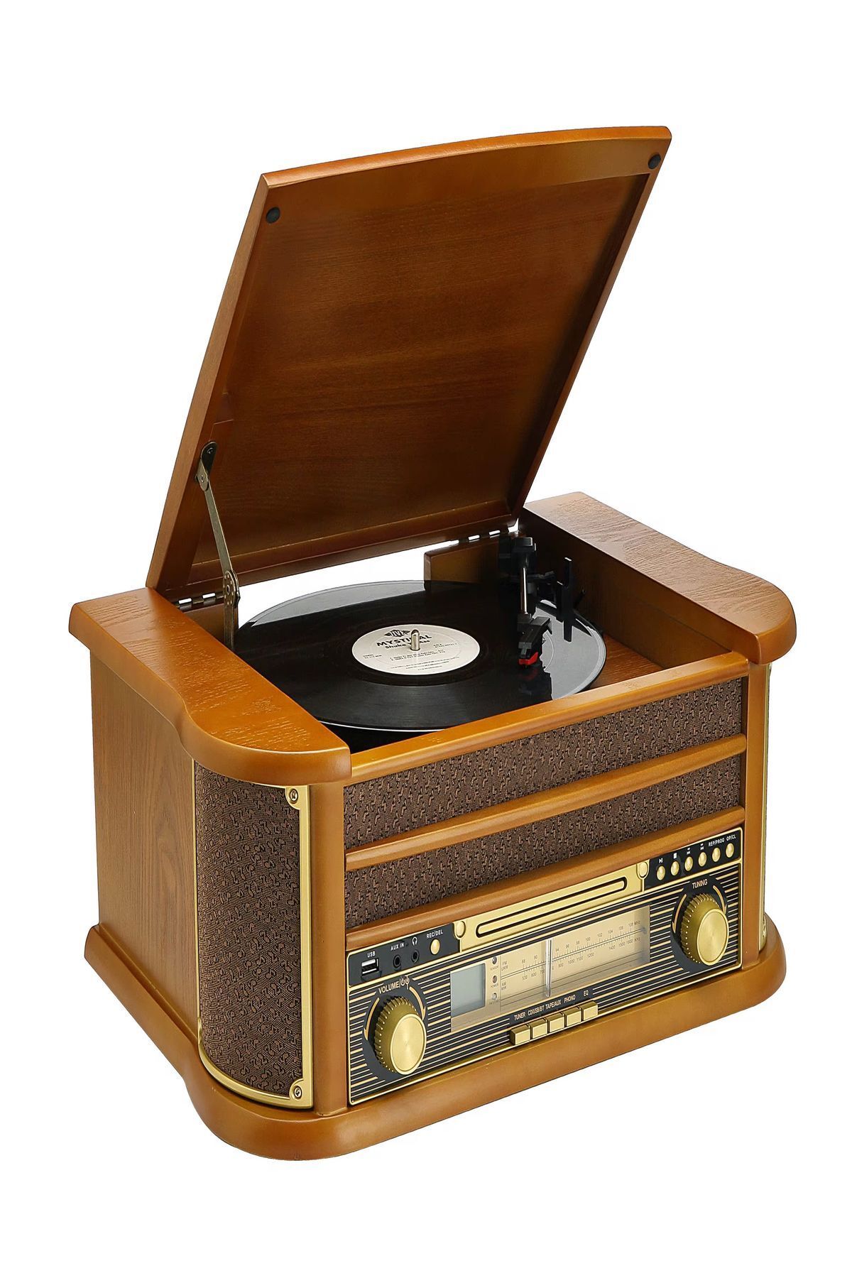 ULTRATEKNO Nostaljik JOT402AM DÖNENCE Pikap Ahşap 2X5W Stereo Spk MP3 Çalar USB-Radyo-CD-Kaset BT Müzik Çalar