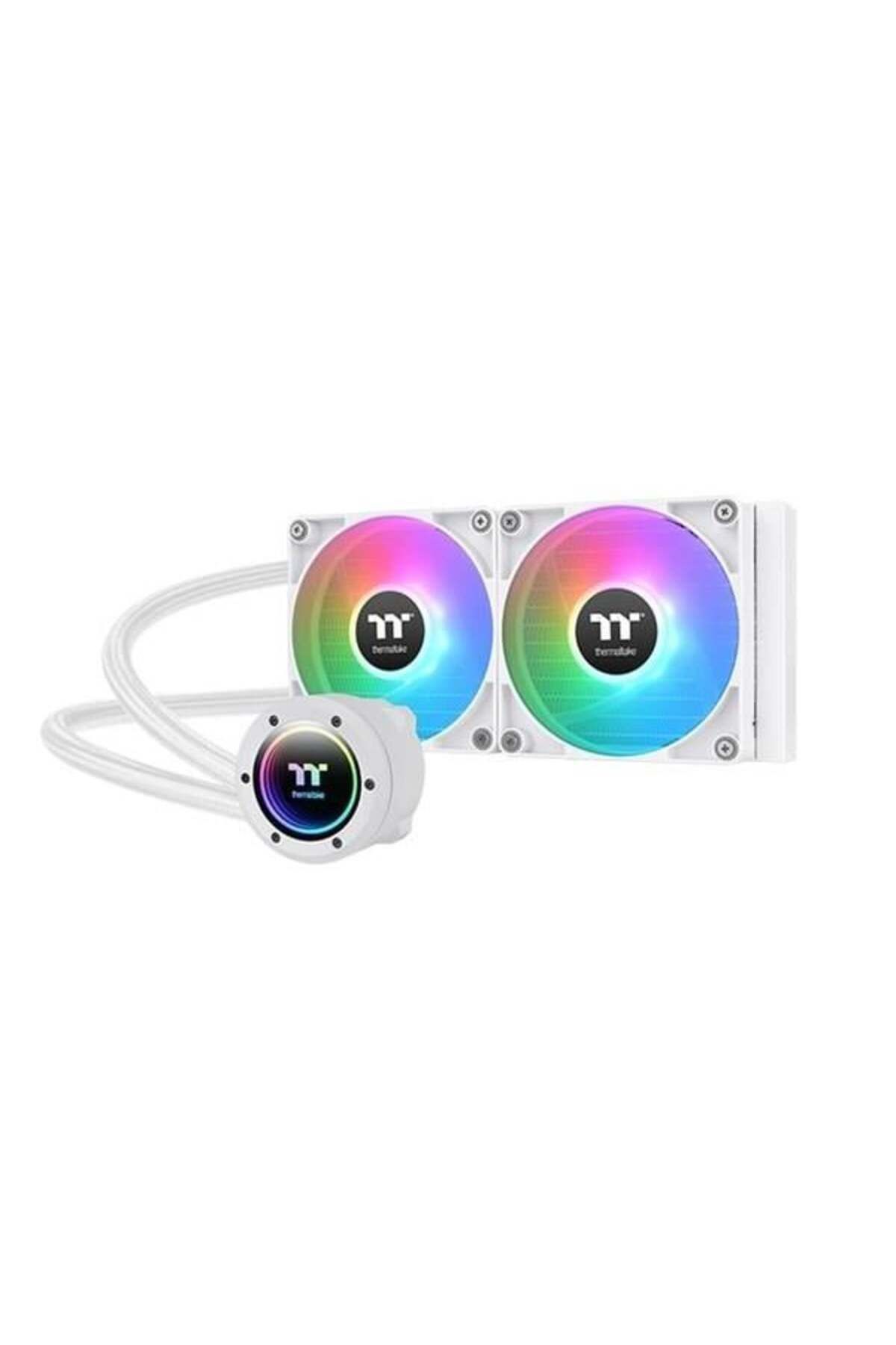 THERMALTAKE 240mm Th240 V2 Cl-w364-pl12sw-a Argb Am5-1851p Sıvı Soğutmalı Işlemci Fanı Beyaz