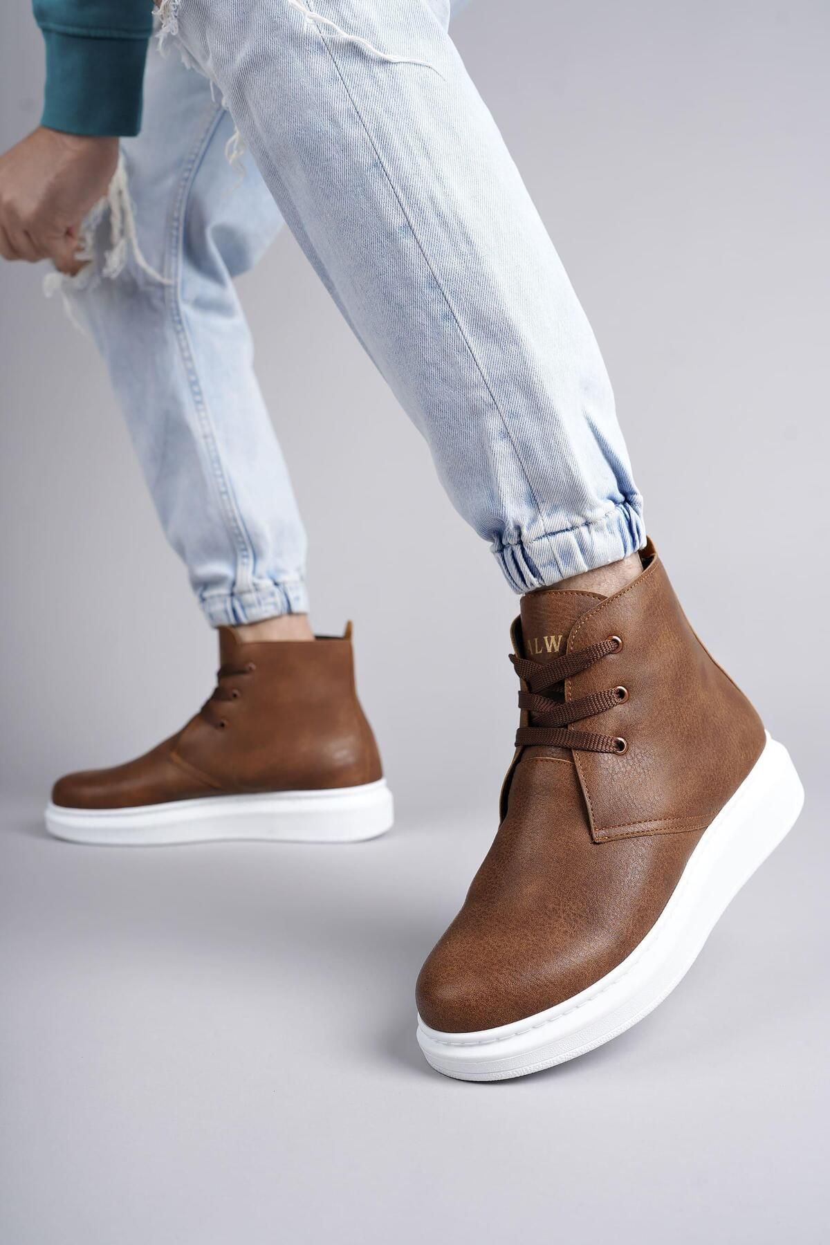 Byshoes SLW207 Oslo Bağcıklı Cilt Erkek Günlük Spor Bot BT - Taba