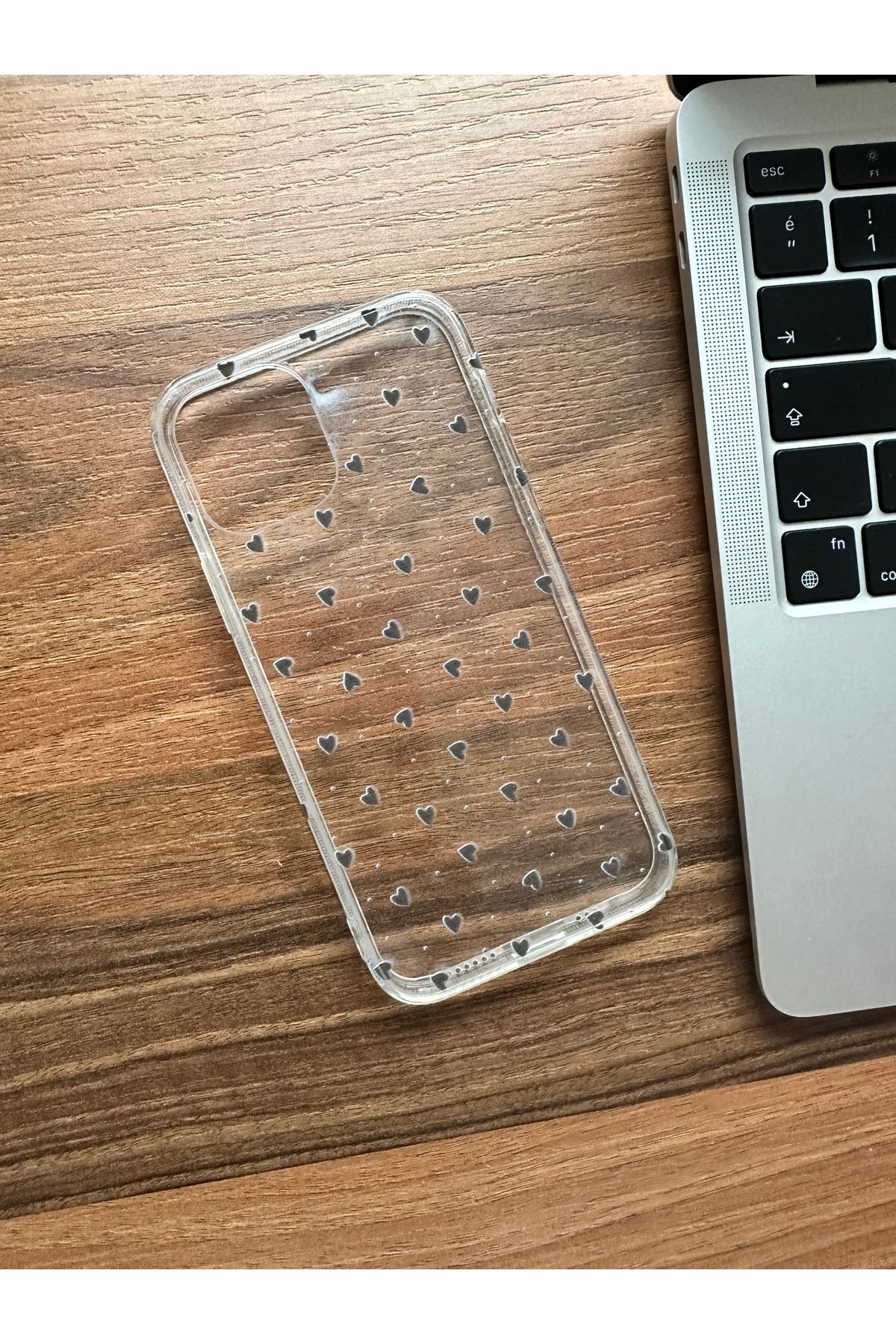 Mobildizayn XİAOMİ REDMİ 10 Uyumlu Küçük Siyah Kalpler Desenli Şeffaf Telefon Kılıfı