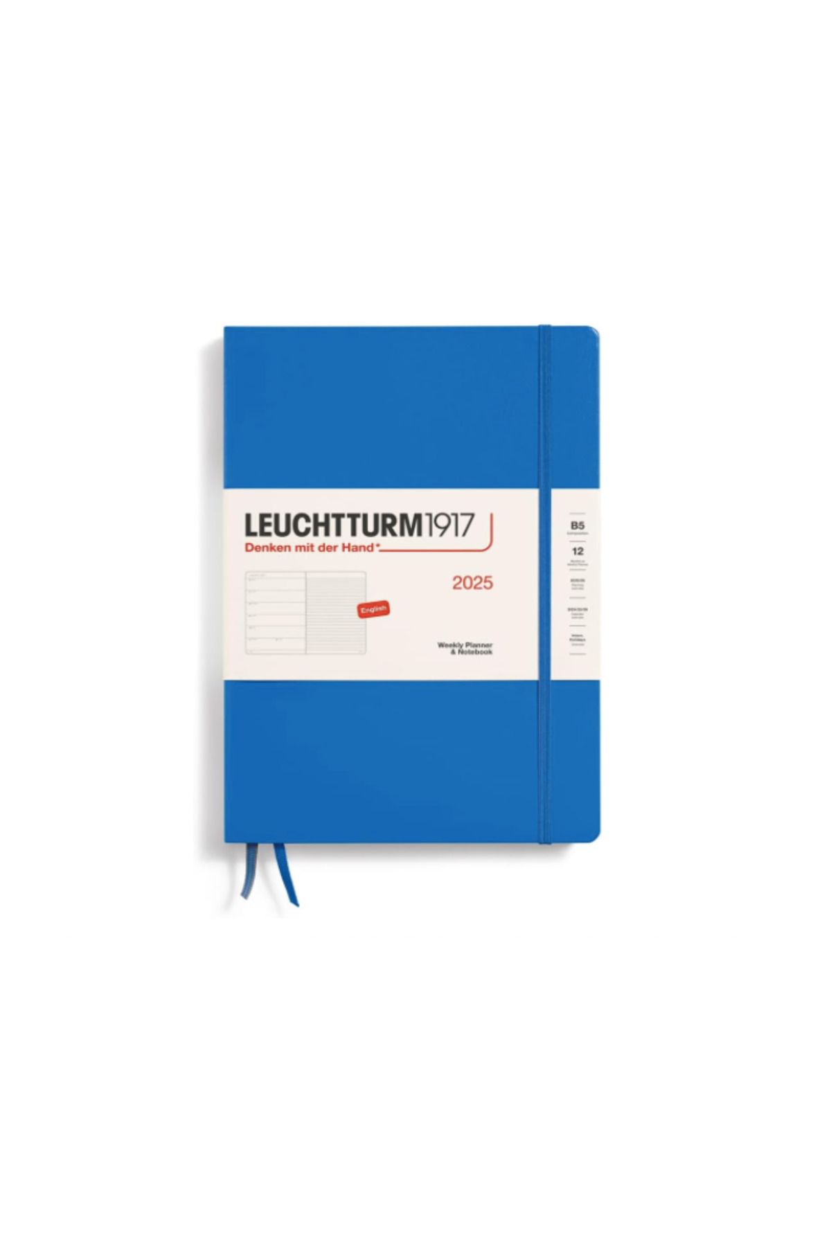 Leuchtturm1917 2025 Haftalık Planlayıcı Ve Not Defteri, Tablet Boy (B5), 144 Sayfa, Ingilizce, Çizgi