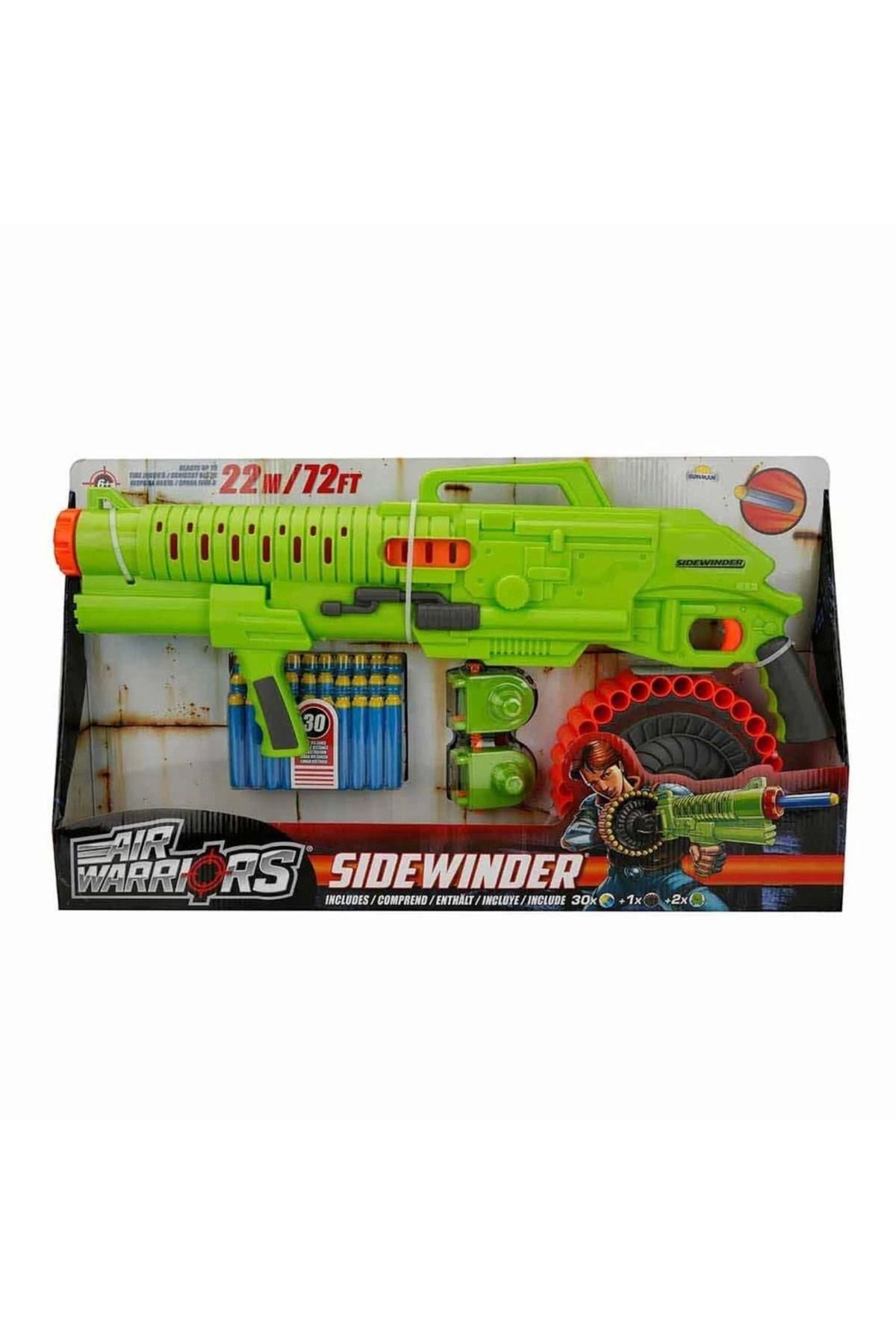 Emperium Air Warriors Sidewinder Sünger Mermi Atan Silah 30 Mermili