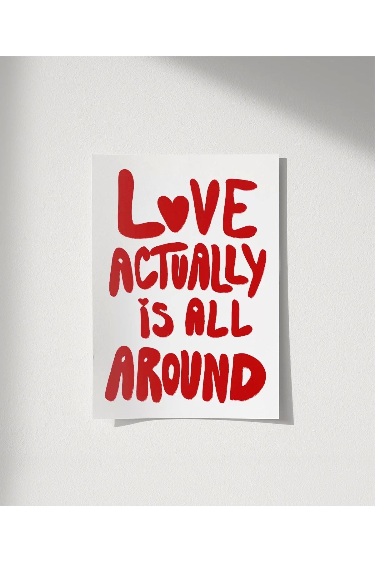 VOGLOO Çerçevesiz Poster Love Actually Tipografi