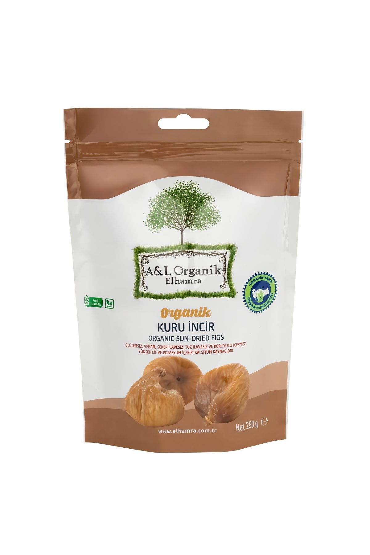 A&L ORGANİK ELHAMRA ORGANİK SERTİFİKALI JUMBO BOY DAĞ İNCİRİ. 250g. GLÜTENSİZ. VEGAN. ÖZEL SEÇME SÜZME NAZİLLİ İNCİRİ.
