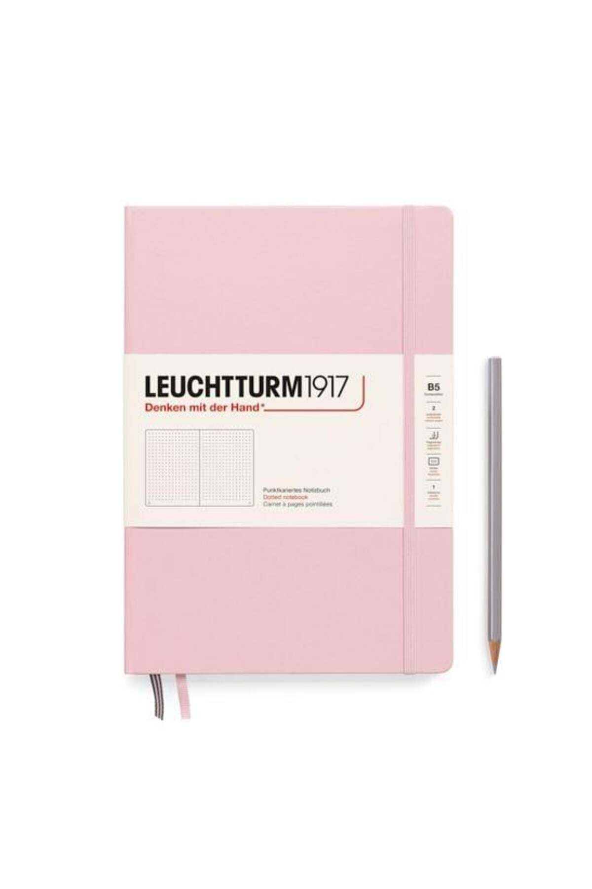 Leuchtturm1917 Composition Notebook, B5, Sert Kapak, 219 Sayfa Not Defteri, Noktalı, Powder 366159