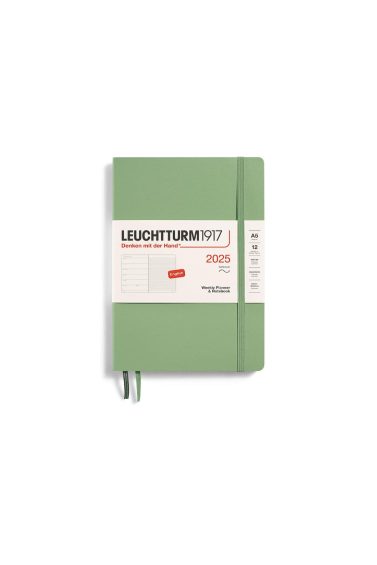 Leuchtturm1917 2025 Haftalık Planlayıcı ve Not Defteri, Yumuşak Kapak, Orta Boy (A5), 144 Sayfa, İng
