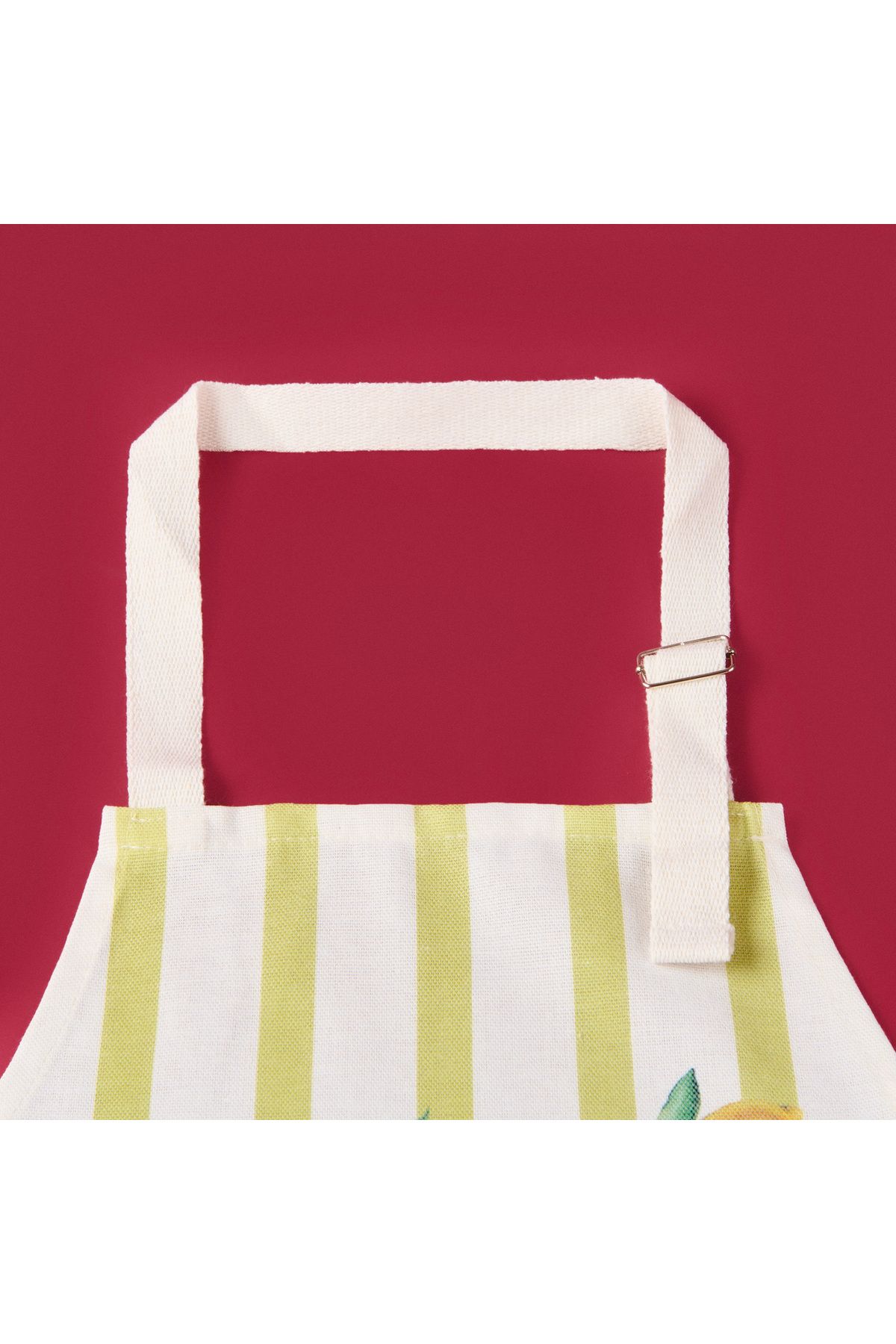 Evidea Soft Lime Cello Helios Mutfak Önlüğü - Sarı / Ekru - 54x78 cm