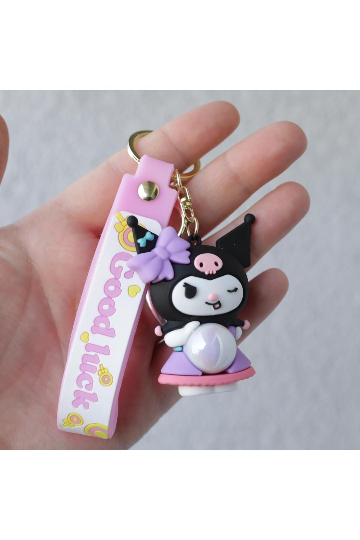 Piraye Gift Sanrio Kuromi Işıklı Anahtarlık Çanta Aksesuarı