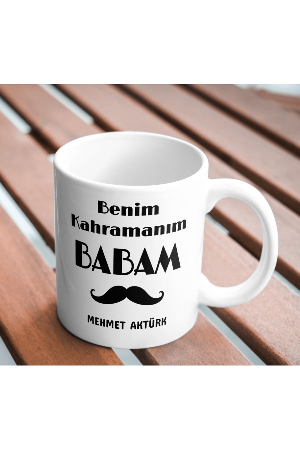 Tasarım İSME ÖZEL "Benim Kahramanım Babam" Baskılı Babalar Günü Hediyesi Kupa Bardak