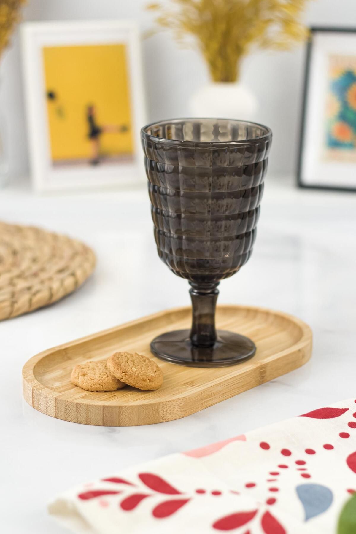 Hangora Allegra Füme Kadeh Bardak - 450 ml Tekli Akrilik Malzeme - Cam Değildir Kırılmaya Dayanıklı
