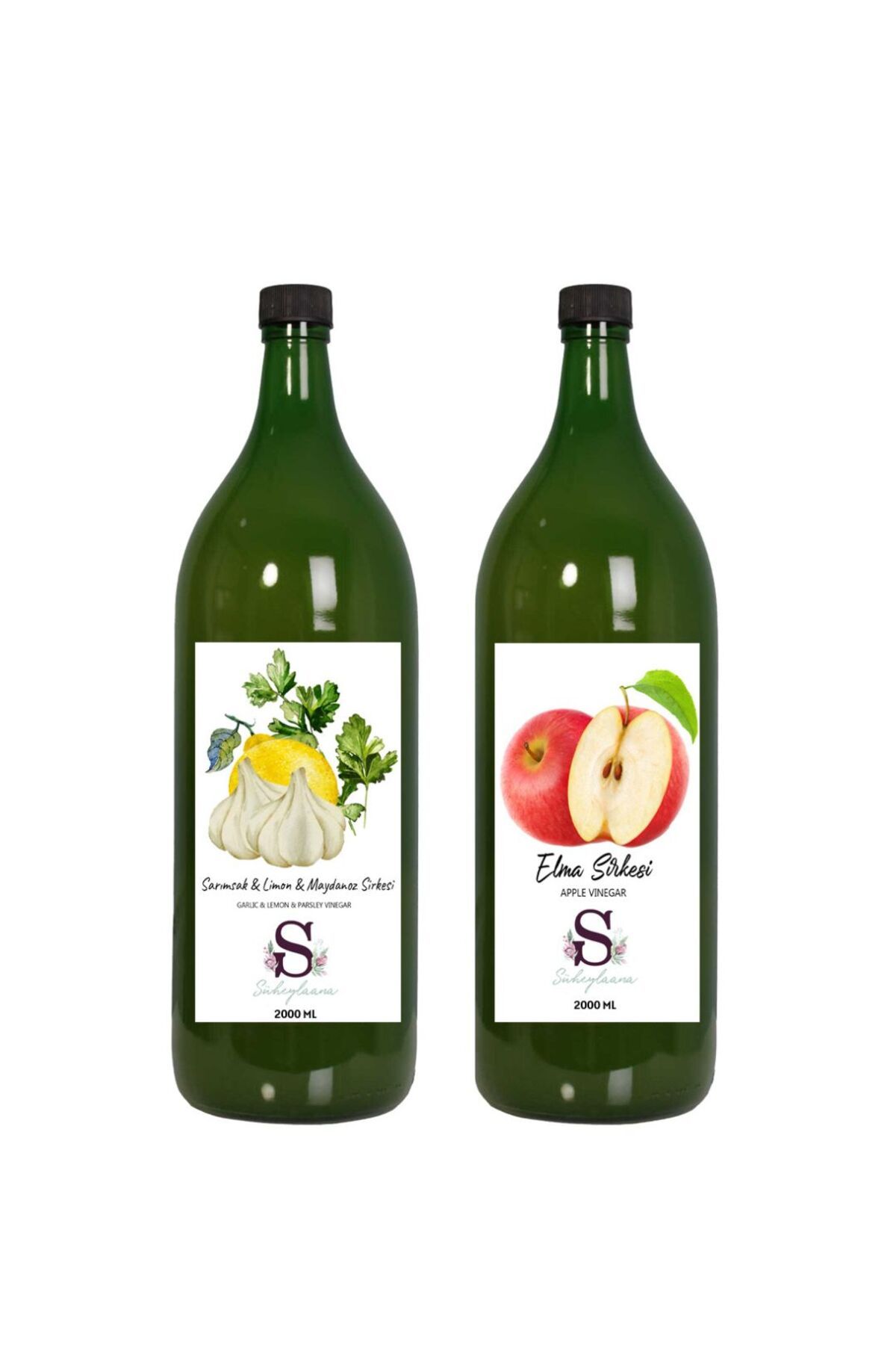 Süheylaana Doğal Sarımsak & Limon & Maydanoz Sirkesi 2000 Ml - Doğal Elma Sirkesi 2000 Ml