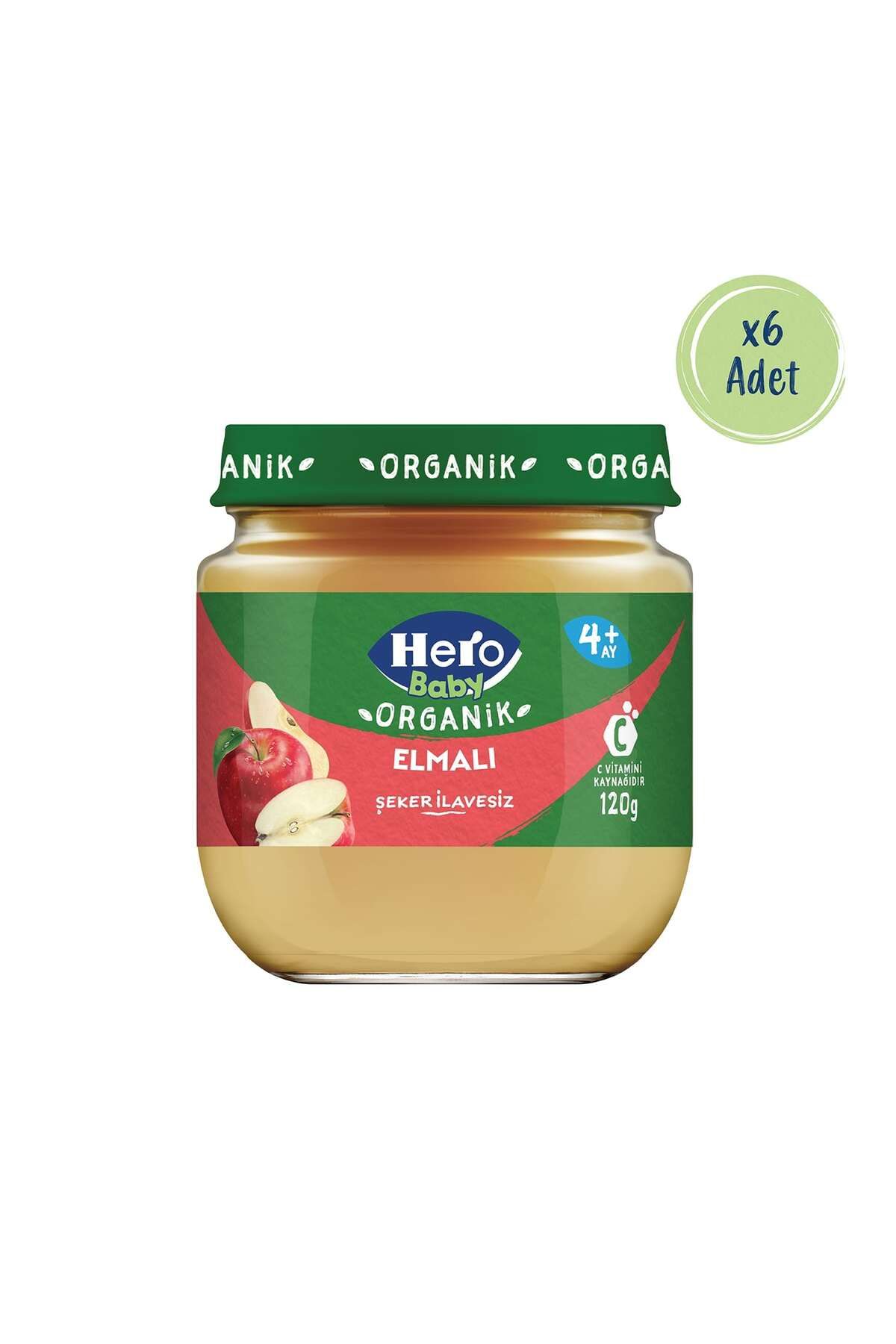 Hero Baby Organik Elma Püresi Kavanoz Mama 120g x6