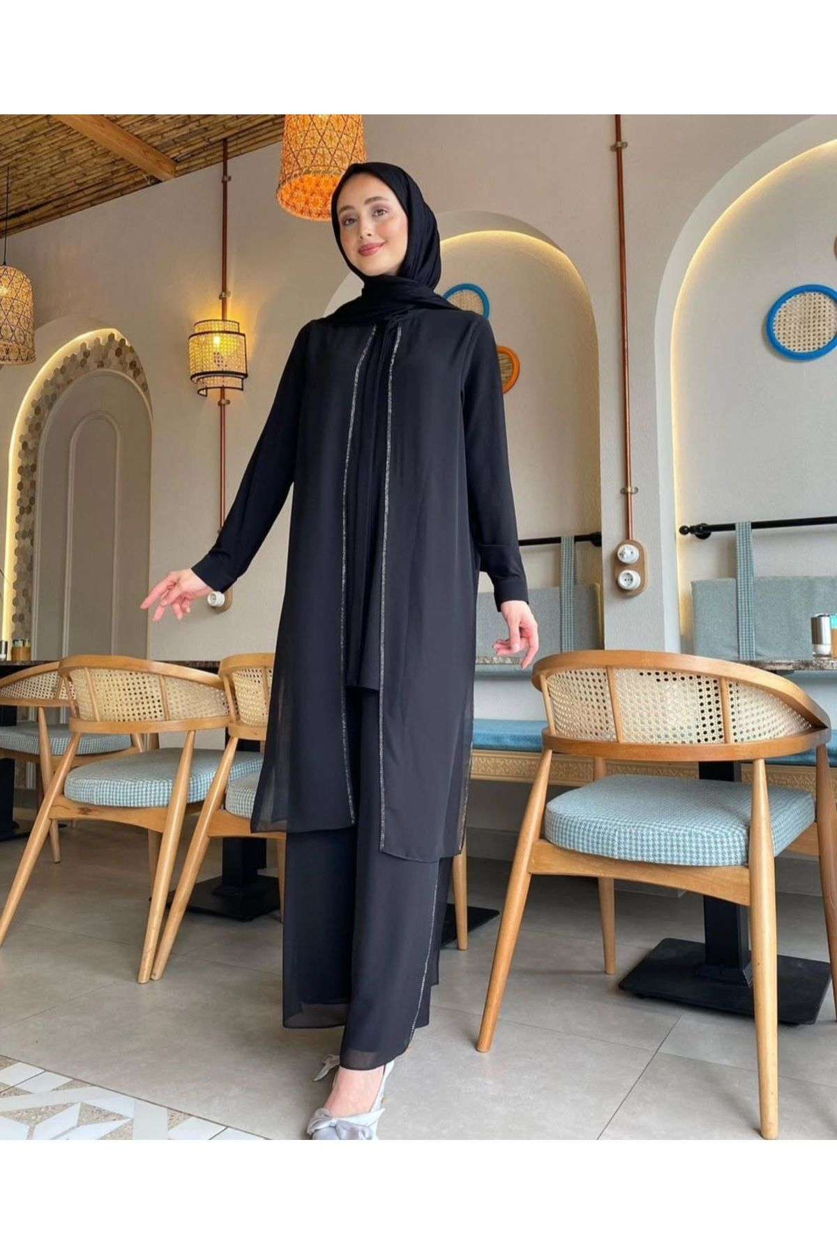 Tane Kadın tesettür abiye pantolonlu takım