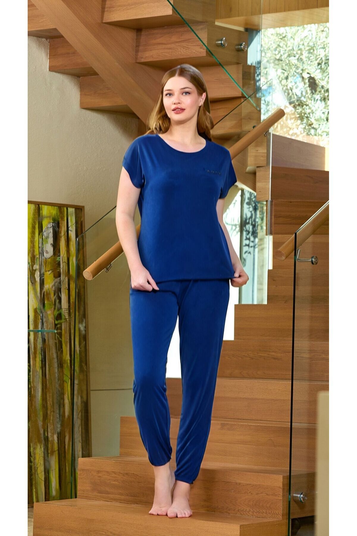 Mavelle Kadın Indigo Kısa Kol Pijama Takımı 25528