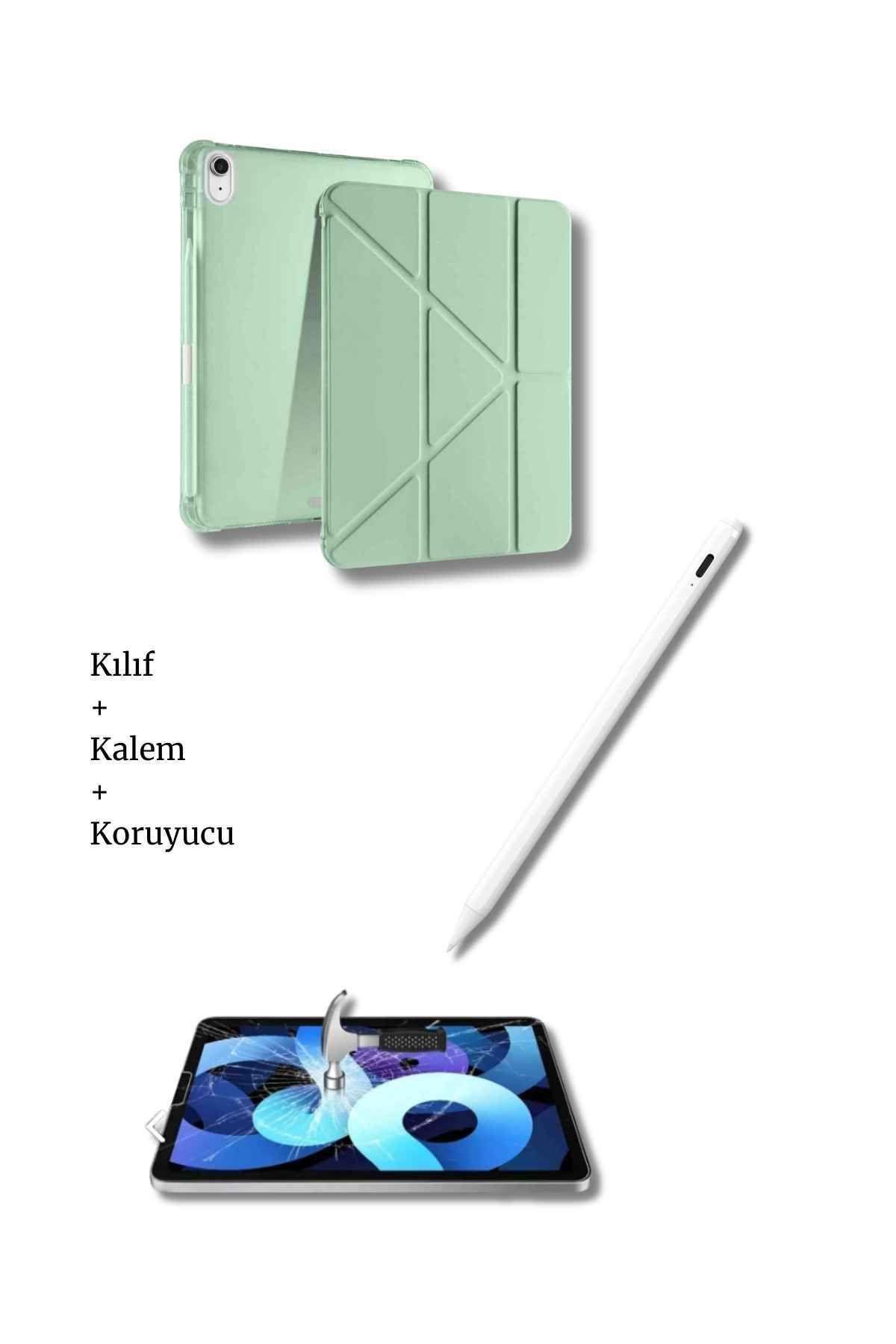 Fuchsia iPad A16 11. Nesil ve 10. Nesil A3355 A2757 Uyumlu Tablet Kılıfı Tablet Kalemi Ekran Koruyucu Set