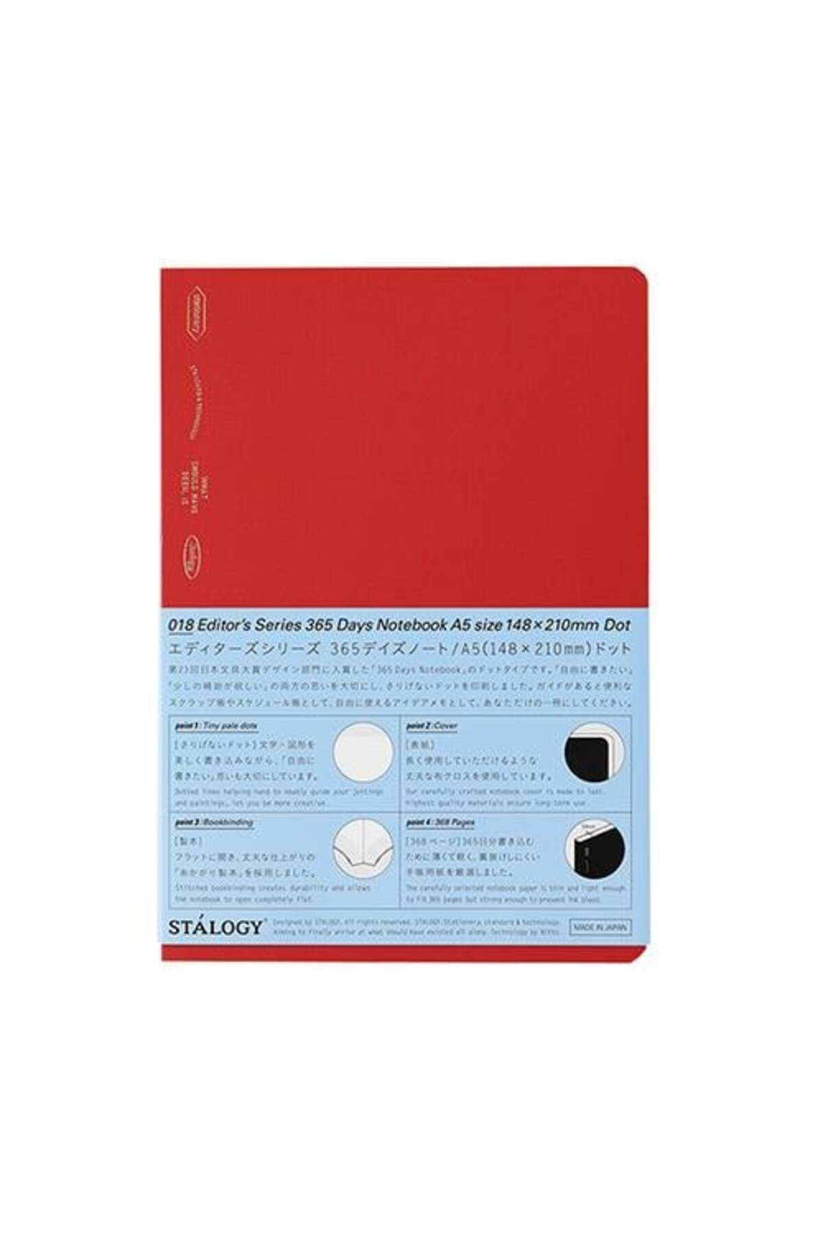 Unmeiprojects Stalogy 365 Days Notebook A5 Red Noktalı Defter