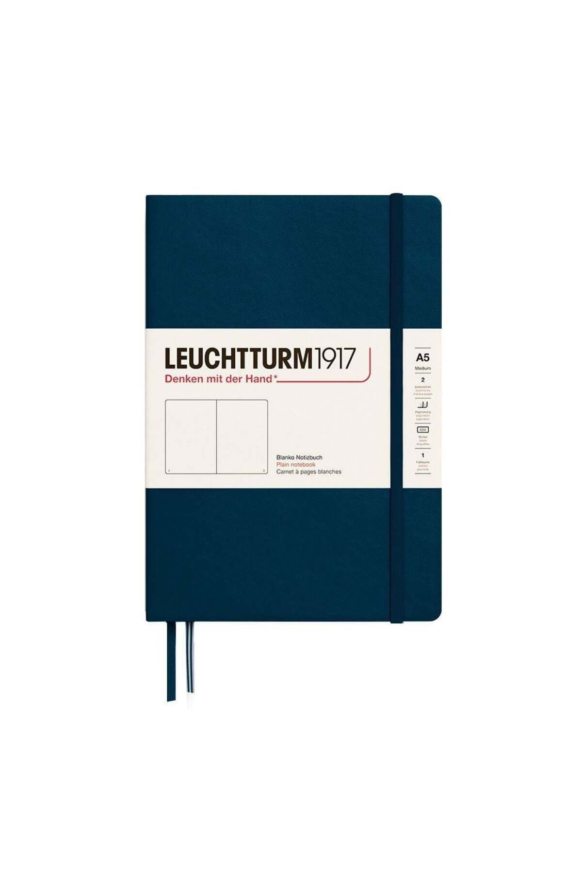 Leuchtturm1917 2025 Colors Orta Boy (A5), Sert Kapak, 251 Sayfa, Çizgisiz Defter Deep Sea 372188