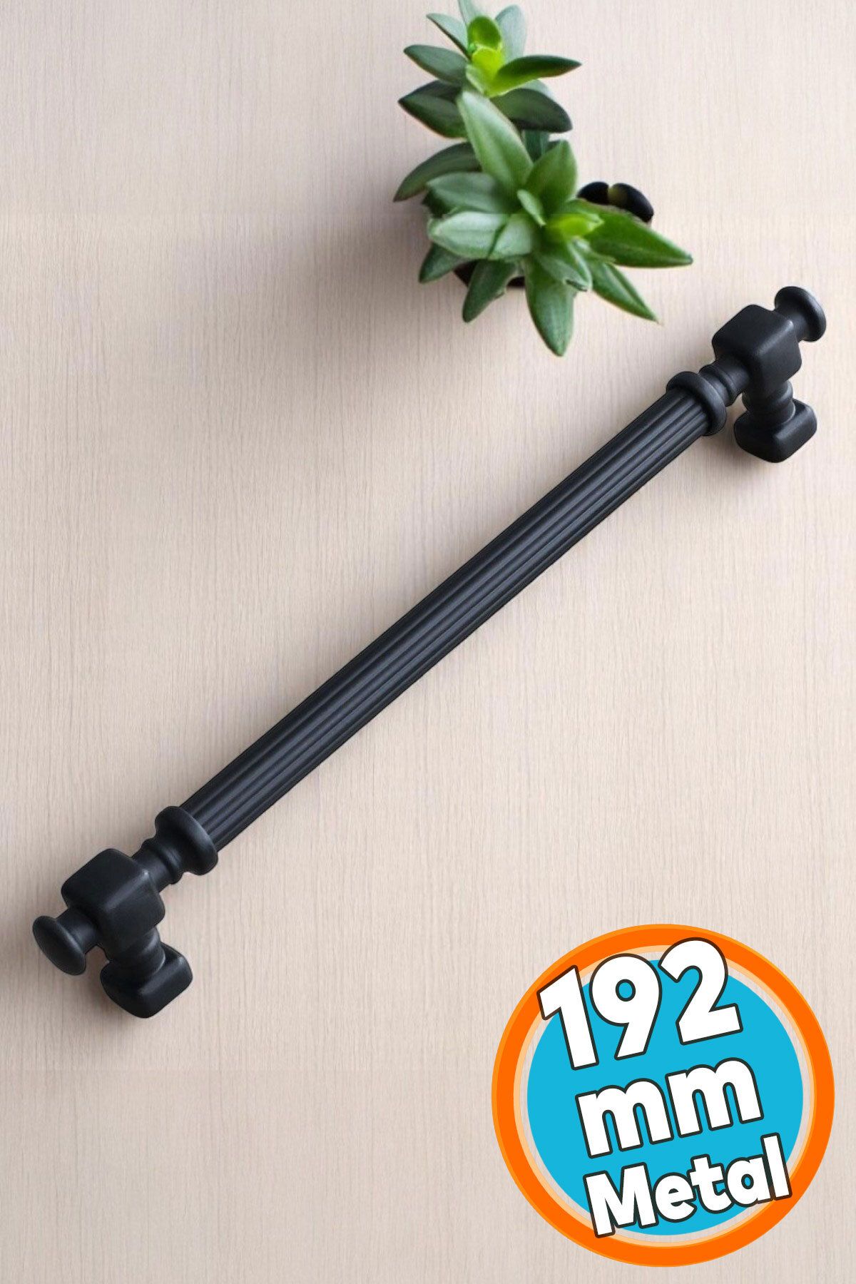 NZB Mutfak Dolap Çekmece Mobilya Dolabı Kapak Kulpları Mat Siyah Çizgili Metal Kulp 192 mm 19.2 cm