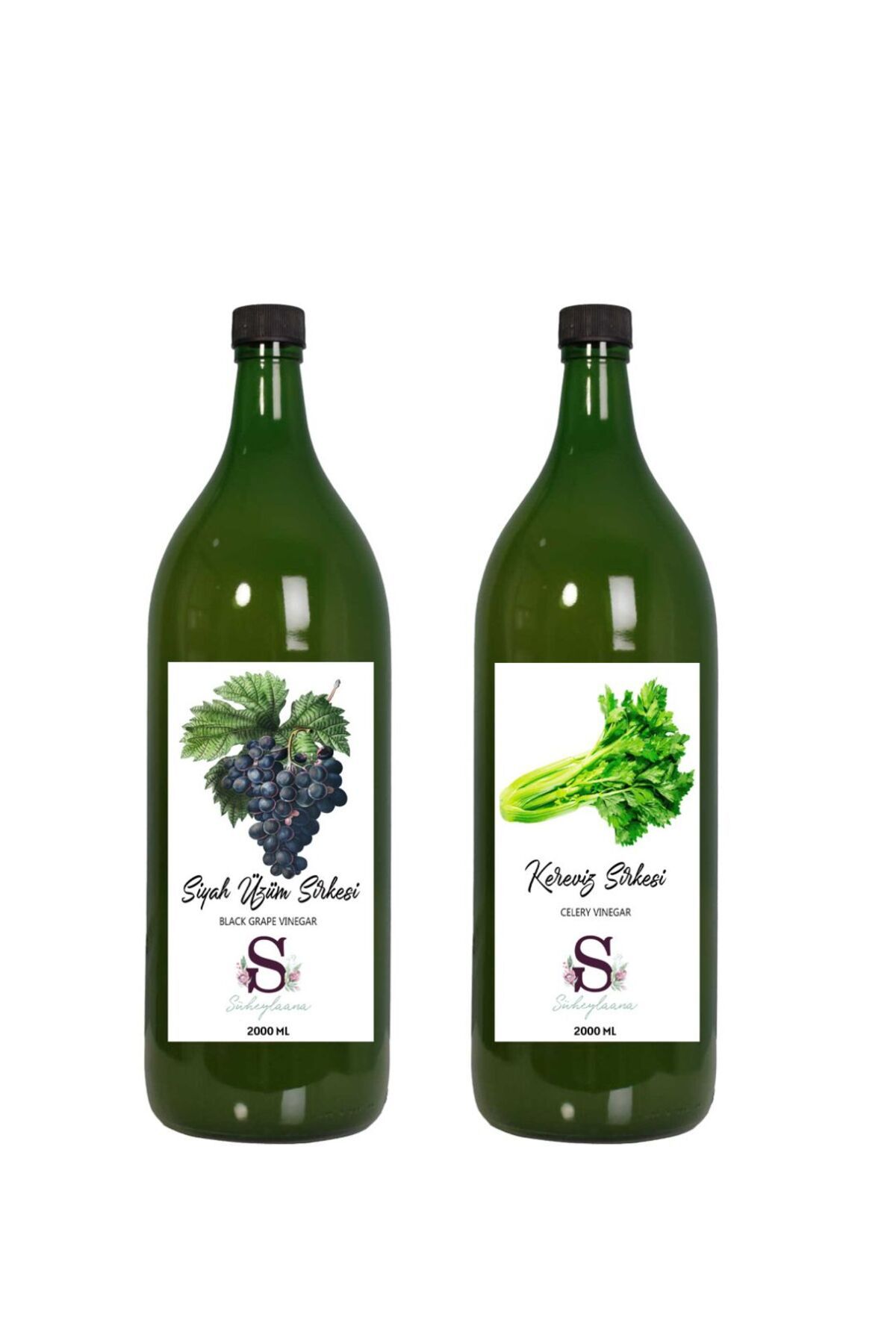 Süheylaana Doğal Siyah Üzüm Sirkesi 2000 Ml - Doğal Kereviz Sirkesi 2000 Ml
