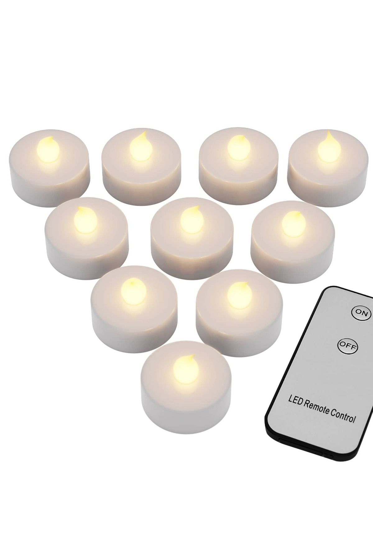 monzana-Set Of 10, Led Candles With Flame Effect, With Remote Control, 5