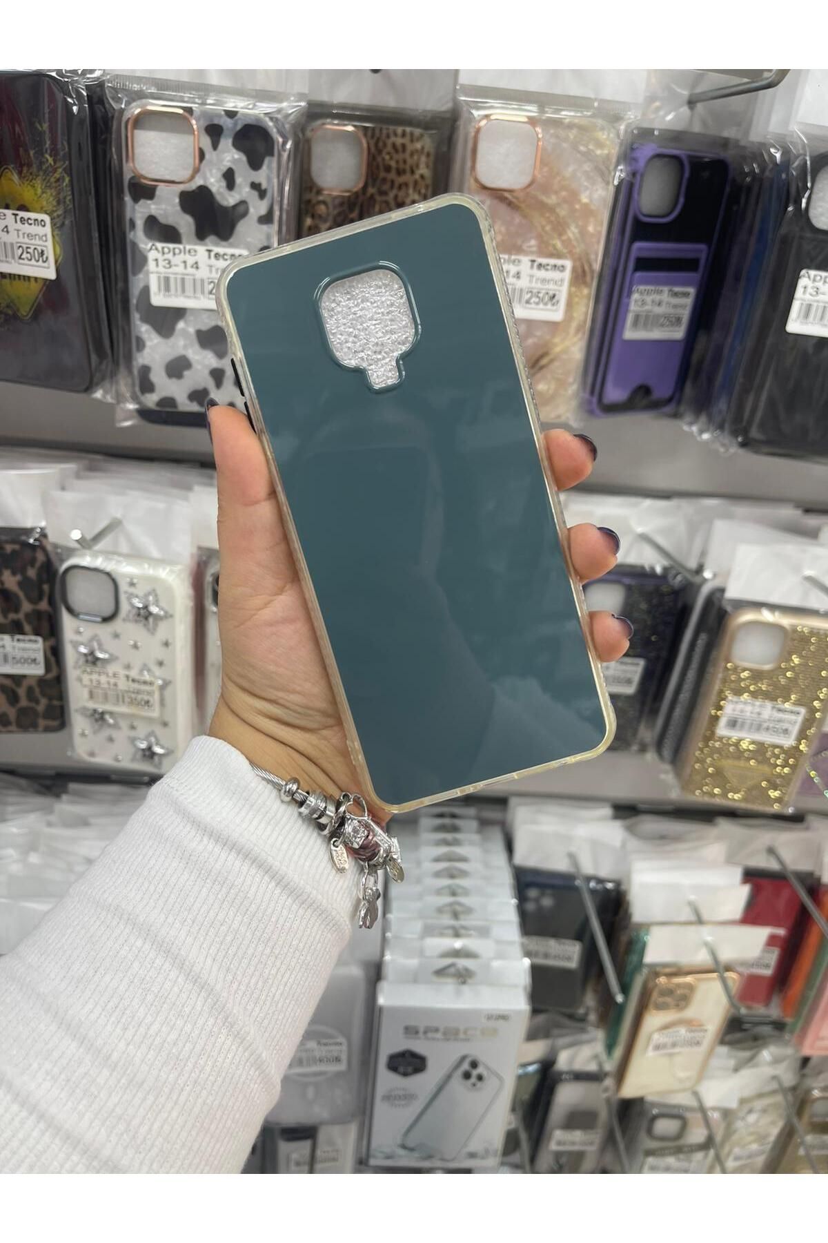 TECNOTREND Redmi Note 9 Pro/Note 9s Uyumlu renkli kenarı şeffaf sert silikon kılıf