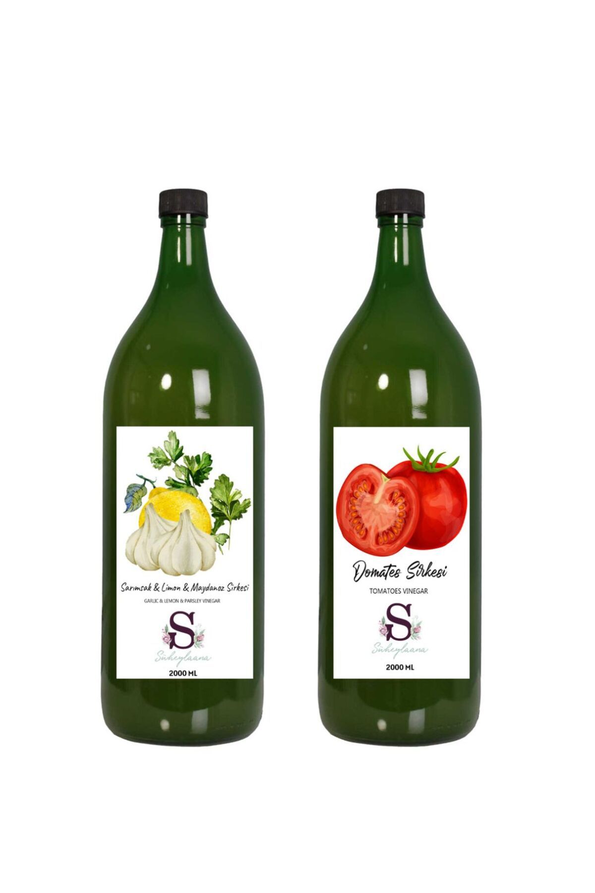 Süheylaana Doğal Sarımsak & Limon & Maydanoz Sirkesi 2000 Ml - Doğal Domates Sirkesi 2000 Ml
