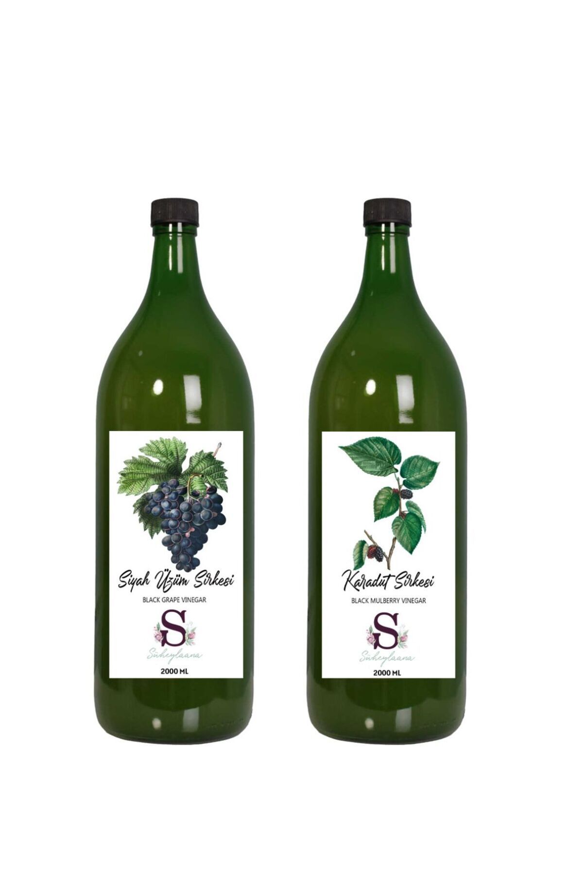 Süheylaana Doğal Siyah Üzüm Sirkesi 2000 Ml - Doğal Karadut Sirkesi 2000 Ml