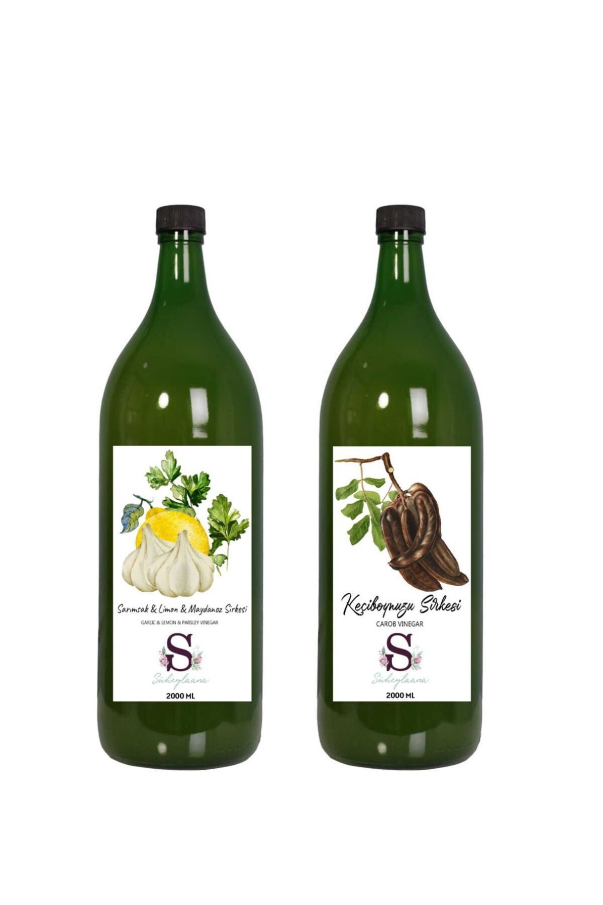 Süheylaana Doğal Sarımsak & Limon & Maydanoz Sirkesi 2000 Ml - Doğal Keçiboynuzu Sirkesi 2000 Ml