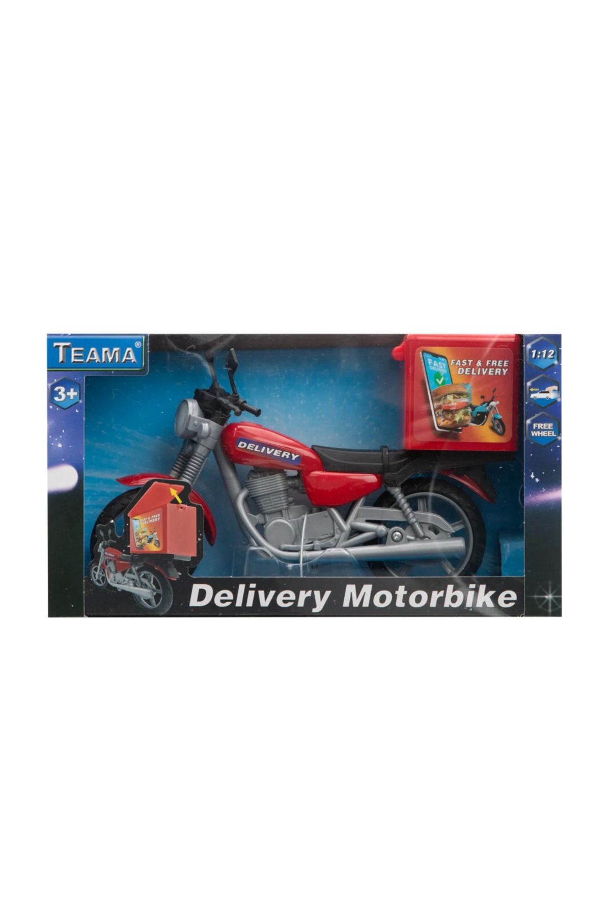 Emperium Model Plastik Kırmızı Kurye Motorsikleti