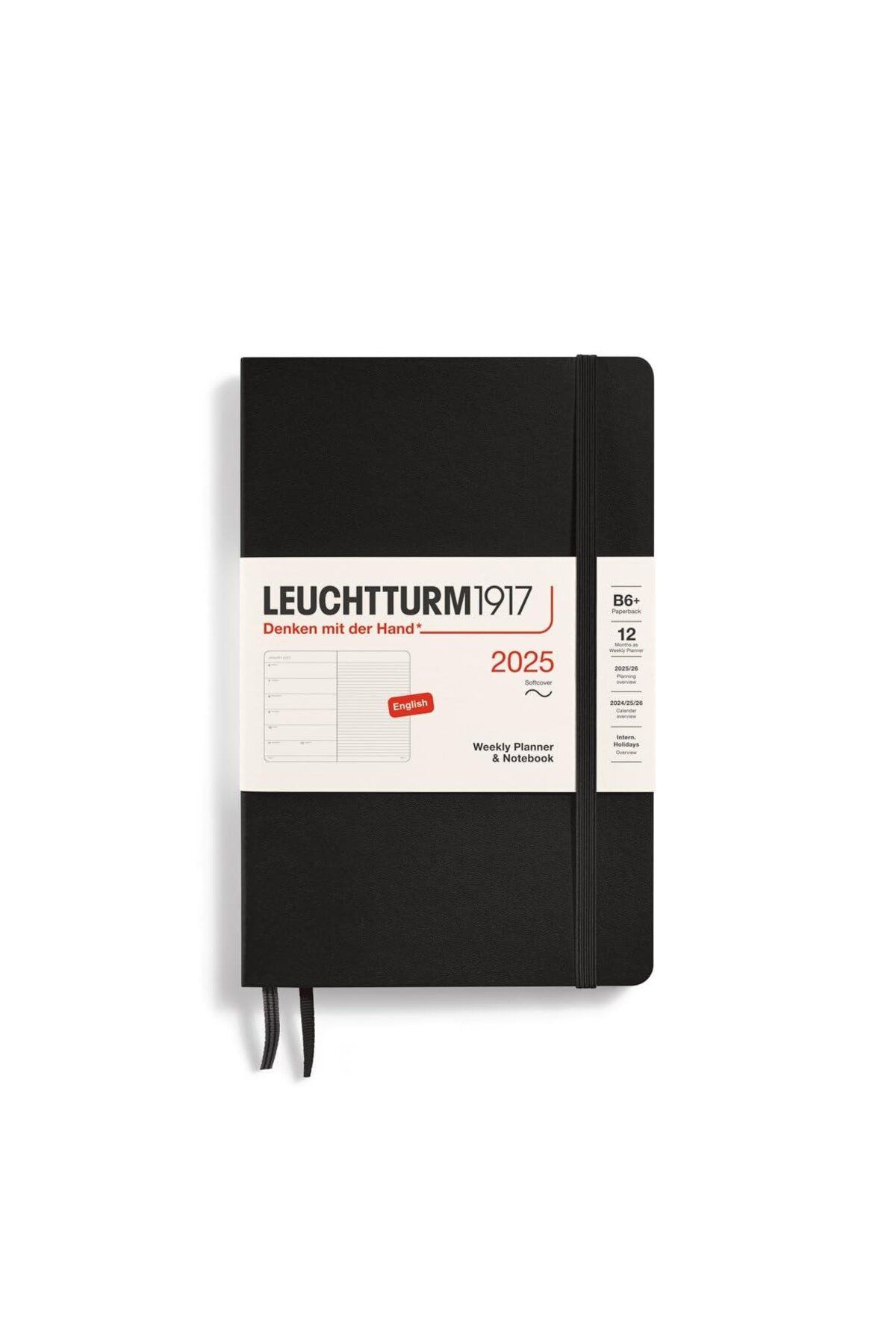 Leuchtturm1917 2025 Haftalık Planlayıcı ve Not Defteri, Yumuşak Kapak, Çanta Boy (B6+), 144 Sayfa, İ