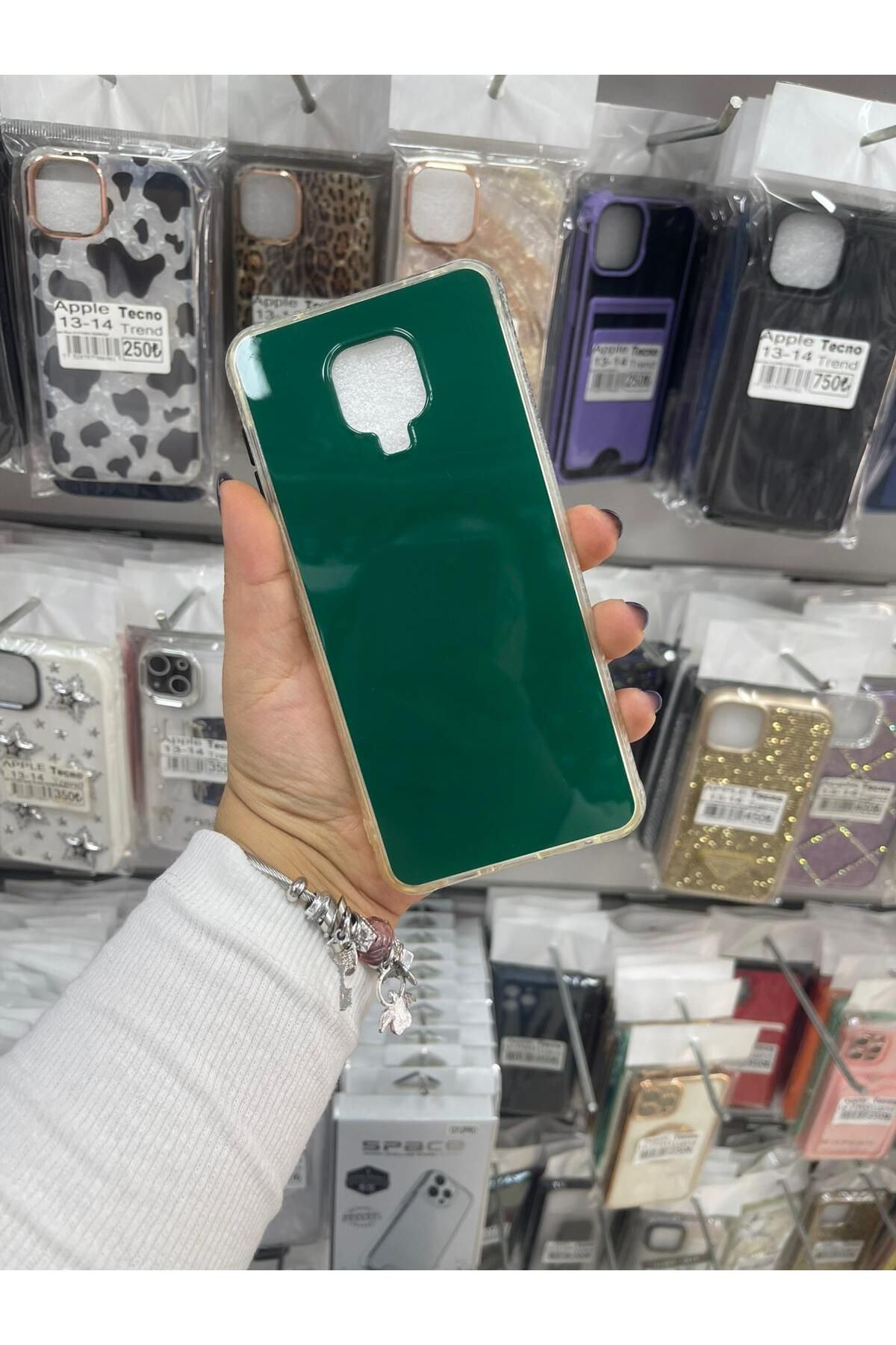 TECNOTREND Redmi Note 9 Pro/Note 9s Uyumlu renkli kenarı şeffaf sert silikon kılıf