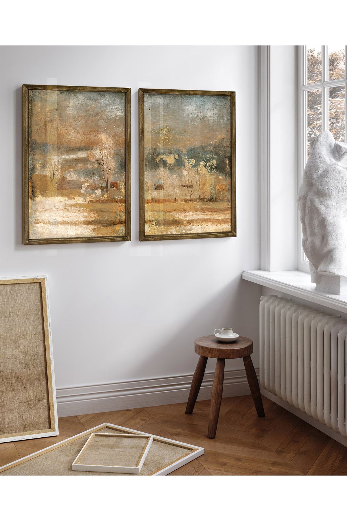 Vetro Design Yağlıboya Dokulu Manzara Çerçeveli Tablo Set
