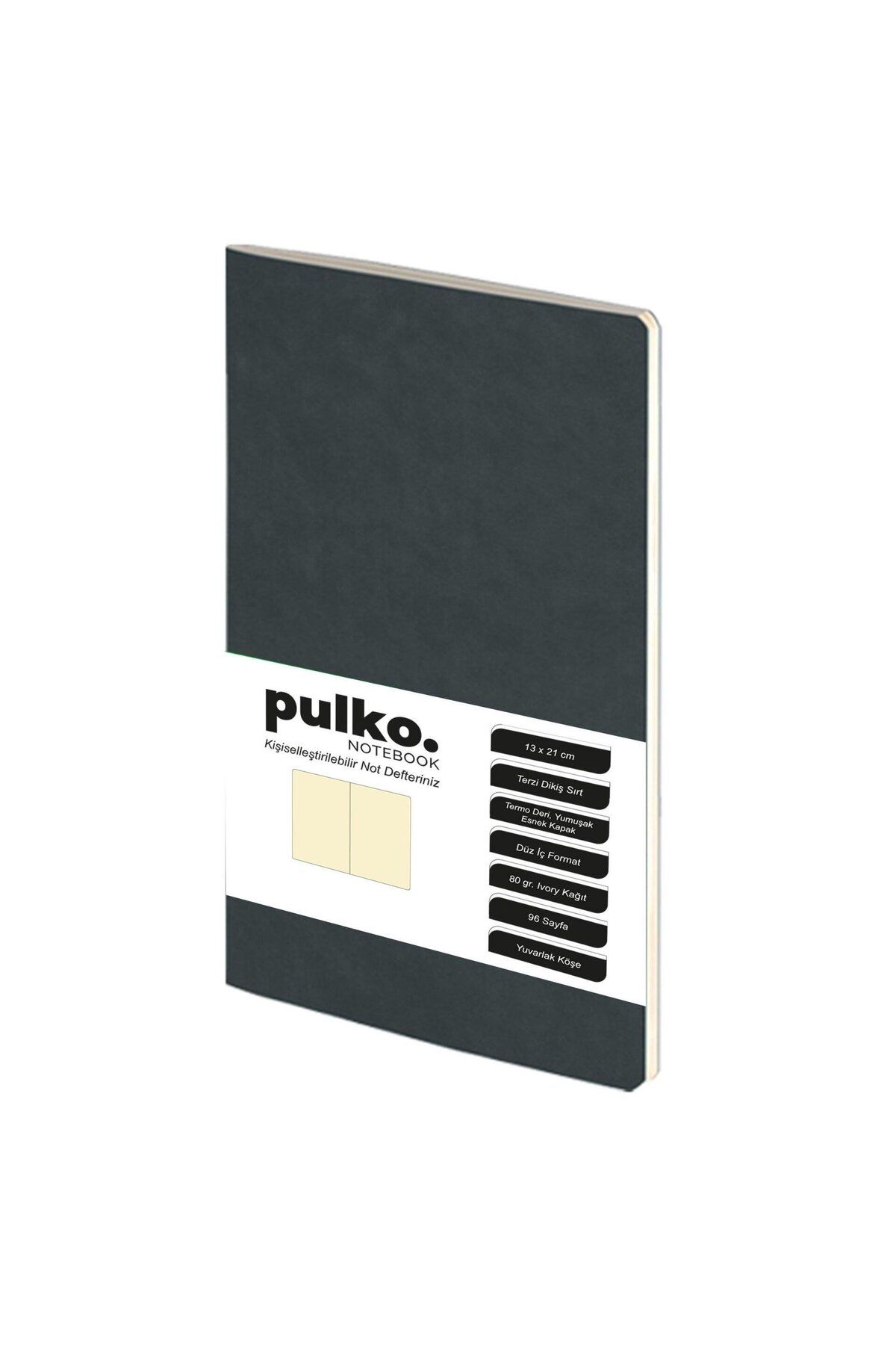Pulko Terzi Dikiş 13x21 cm Çizgisiz Defter Siyah