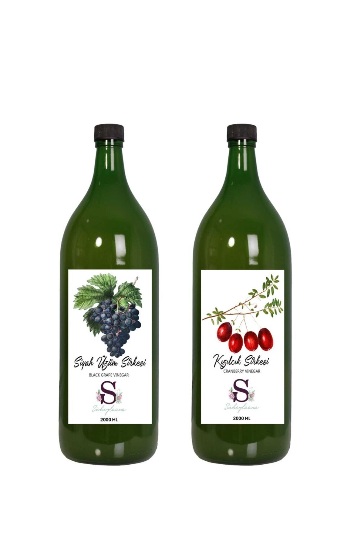 Süheylaana Doğal Siyah Üzüm Sirkesi 2000 Ml - Doğal Kızılcık Sirkesi 2000 Ml