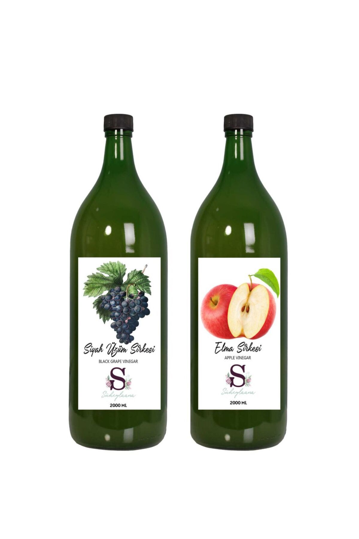 Süheylaana Doğal Siyah Üzüm Sirkesi 2000 Ml - Doğal Elma Sirkesi 2000 Ml