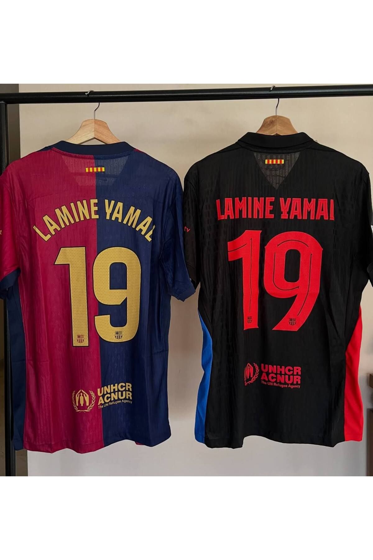 kombinezyum Barcelona 2024-25 Yeni Sezon #19 Lamine YAMAL Yetişkin İç Saha & Deplasman Forması 2 li Set