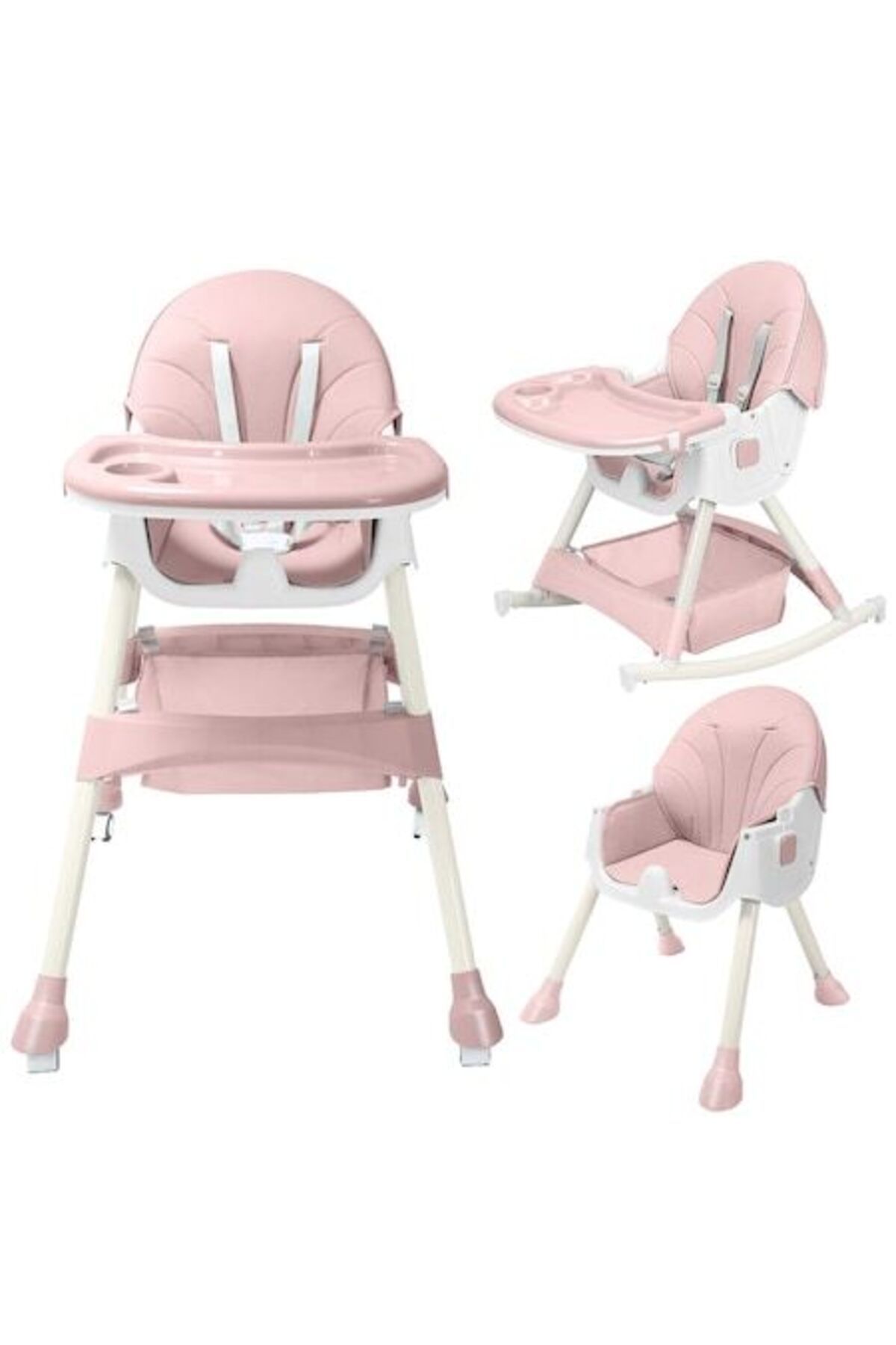 SmartVibe smart kinder vibe Scaun De Masa Pliabil 4in1 Kindervibe 6 Luni +, Multifunctional Si Stabil, Roz - One Size