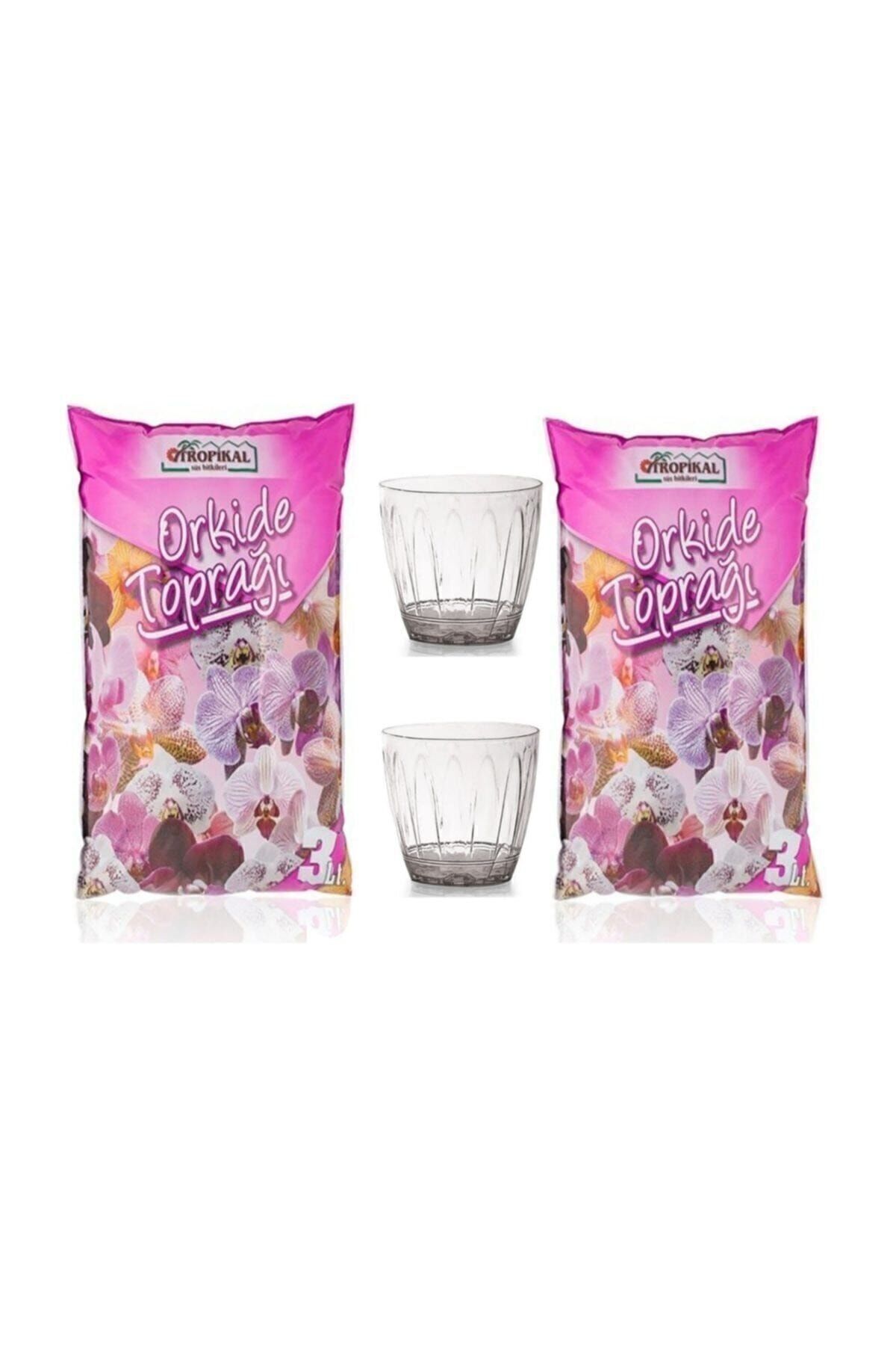 SERİNOVA Orkide Saksı (2 Adet 1,5lt) Orkide Toprağı (2 Adet 3lt) - 6 Litre Toprak Ve 1,5 Lt Saksı 2 Adet