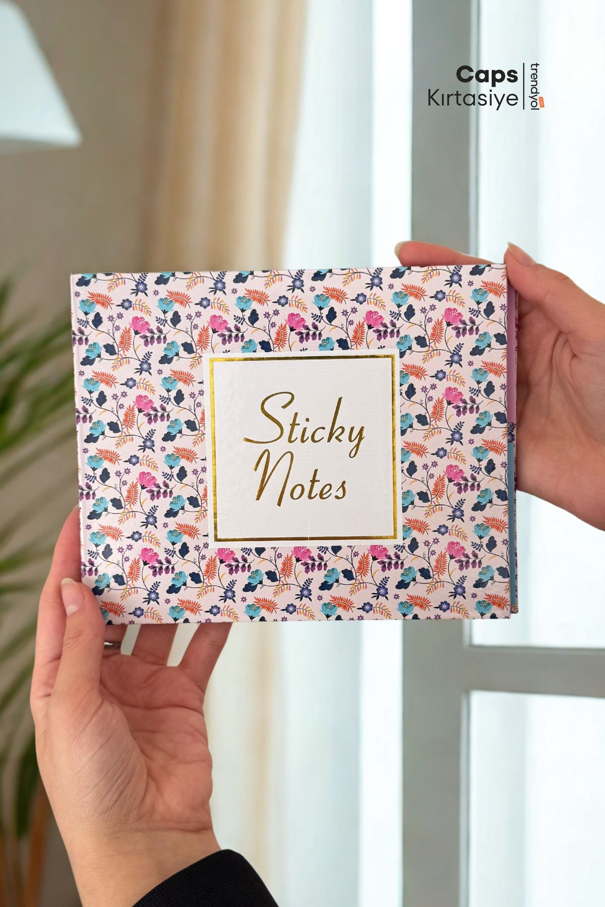 caps office-Flower Patterned Sticky Note Paper & Memo Pad Set – 10 Different Sticky Note Papers 2