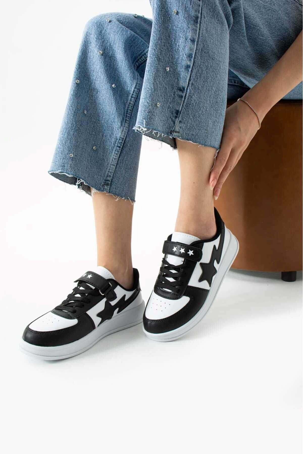 AlbiShoes Unisex Çocuk Yetişkin Günlük Okul Yürüyüş Sneaker Unisex Spor Ayakkabı Stars Genç Sneaker