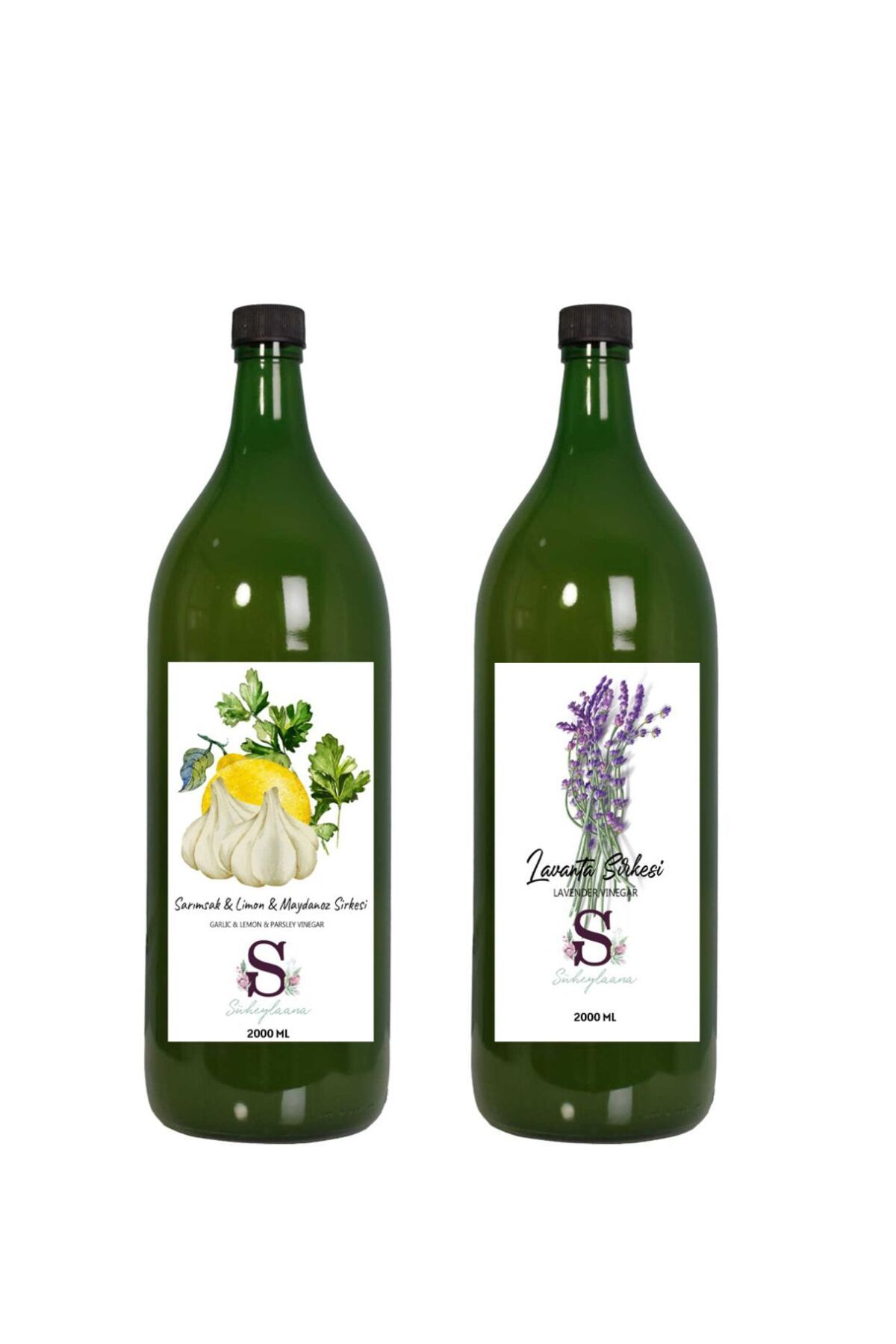Süheylaana Doğal Sarımsak & Limon & Maydanoz Sirkesi 2000 Ml - Doğal Lavanta Sirkesi 2000 Ml