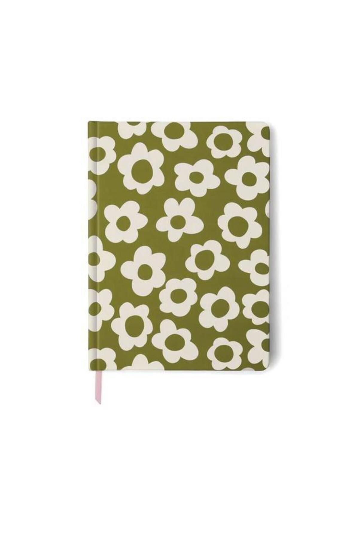 designworks ink Soft Touch Jumbo Journal - Green Groovy Floral Defter