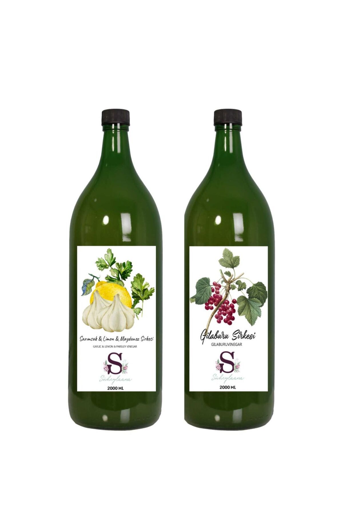 Süheylaana Doğal Sarımsak & Limon & Maydanoz Sirkesi 2000 Ml - Doğal Gilaburu Sirkesi 2000 Ml