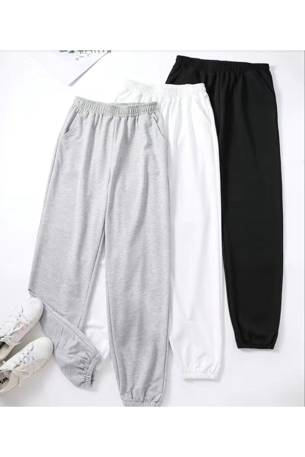 UYN SPORT 2li Siyah-Beyaz -Gri Eşofman Altı Unisex