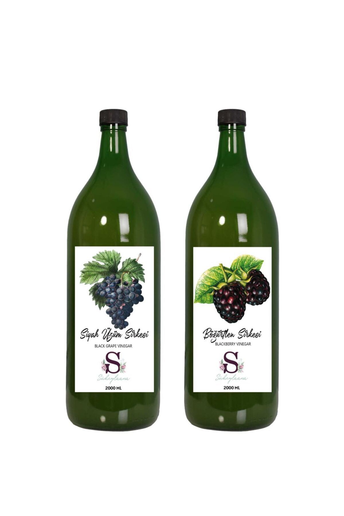 Süheylaana Doğal Siyah Üzüm Sirkesi 2000 Ml - Doğal Böğürtlen Sirkesi 2000 Ml