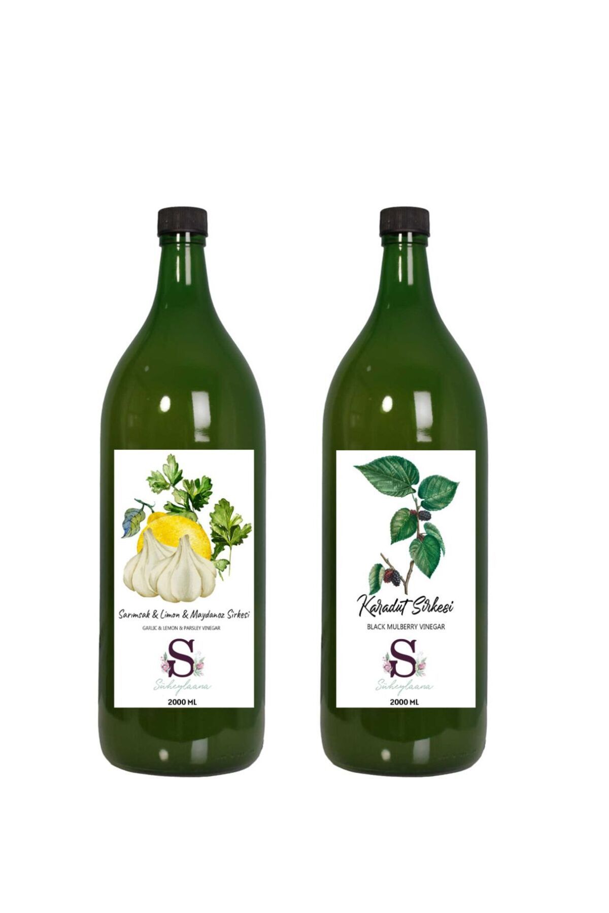 Süheylaana Doğal Sarımsak & Limon & Maydanoz Sirkesi 2000 Ml - Doğal Karadut Sirkesi 2000 Ml