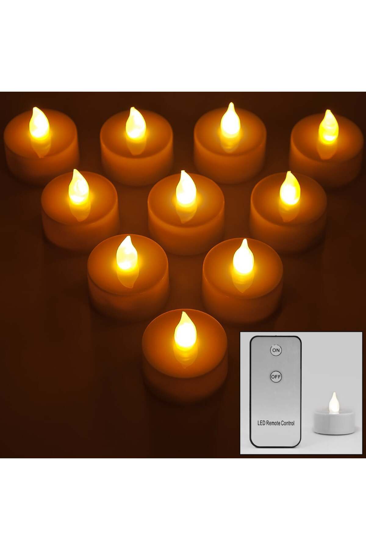 monzana-Set Of 10, Led Candles With Flame Effect, With Remote Control, 2