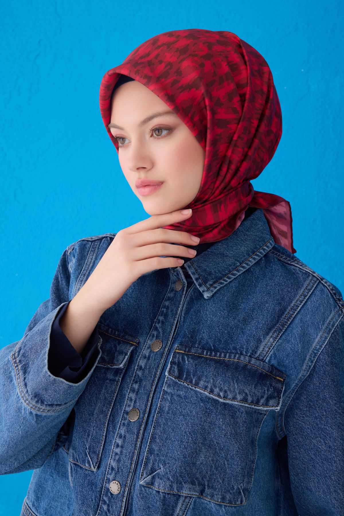 Belli Twill İpek Eşarp Bordo